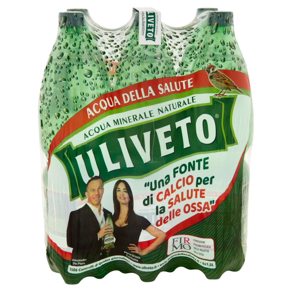Uliveto - Acqua Minerale, Effervescente Naturale - 6 botiglie da   1500 ml