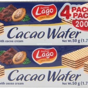 Gastone Lago Wafer Cacao 200g , 4confezioni da 50 g