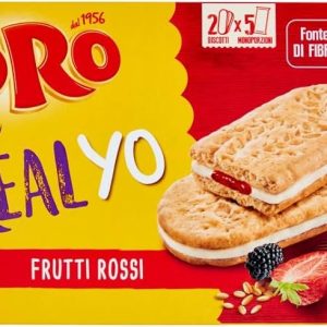 Saiwa Oro Vitasnella, Cereal Yo Frutti Rossi,Fonte di Fibre e Magnesio, 253g (contiene 5 monoporzioni da 50,6g)