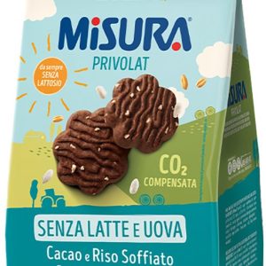 Misura Privola Biscotti al Cacao e Riso Soffia Senza Latte e Uova 290 g