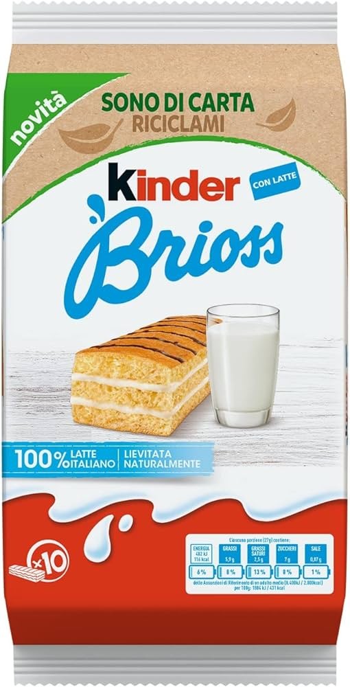 00644-1 FERRERO KINDER BRIOSS CON LATTE 100% ITALIANO 270G
