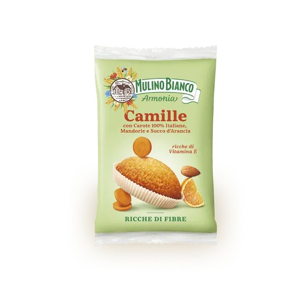 Mulino Bianco Armonia Camille con Carote 100% Italiane, Mandorle e Succo d'Arancia, Ricchi di Fibre e Vitamine E, 304 g