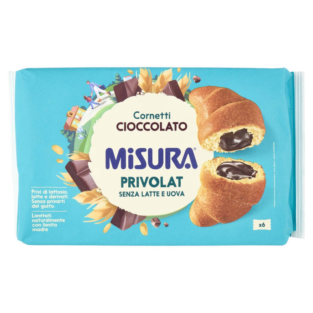 Misura Privolat Cornetti Cioccolato, Senza Latte e Uova, 298g