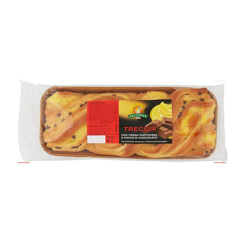 GECCHELE TRECCIA CON CREMA PASTICCERA E GOCCE DI CIOCCOLATO 300GR