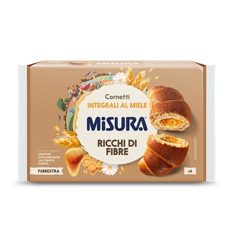 Misura Fibrextra Cornetti Integrali al Miele, Ricche di Fibre, 300g