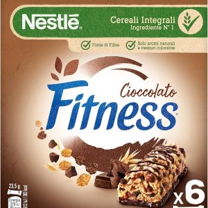 Nestle   FITNESS   Chocolate Barrette Cereali Integrali con Cioccolato Fondente, 6 Barrette da 23,5g (141g)