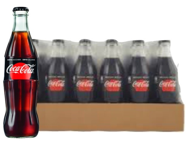 04646-1 Coca-Cola Zero Bottiglia in Vetro 330 ml, confezione da 24 pezzi