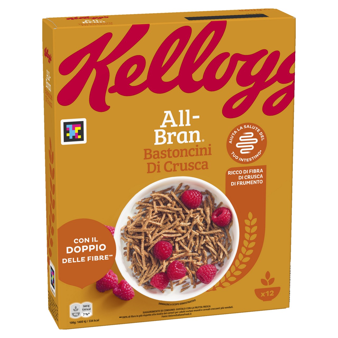 Kellogg's All-Bran Cereali, Bastoncini di Crusca Fibre Plus, 500g