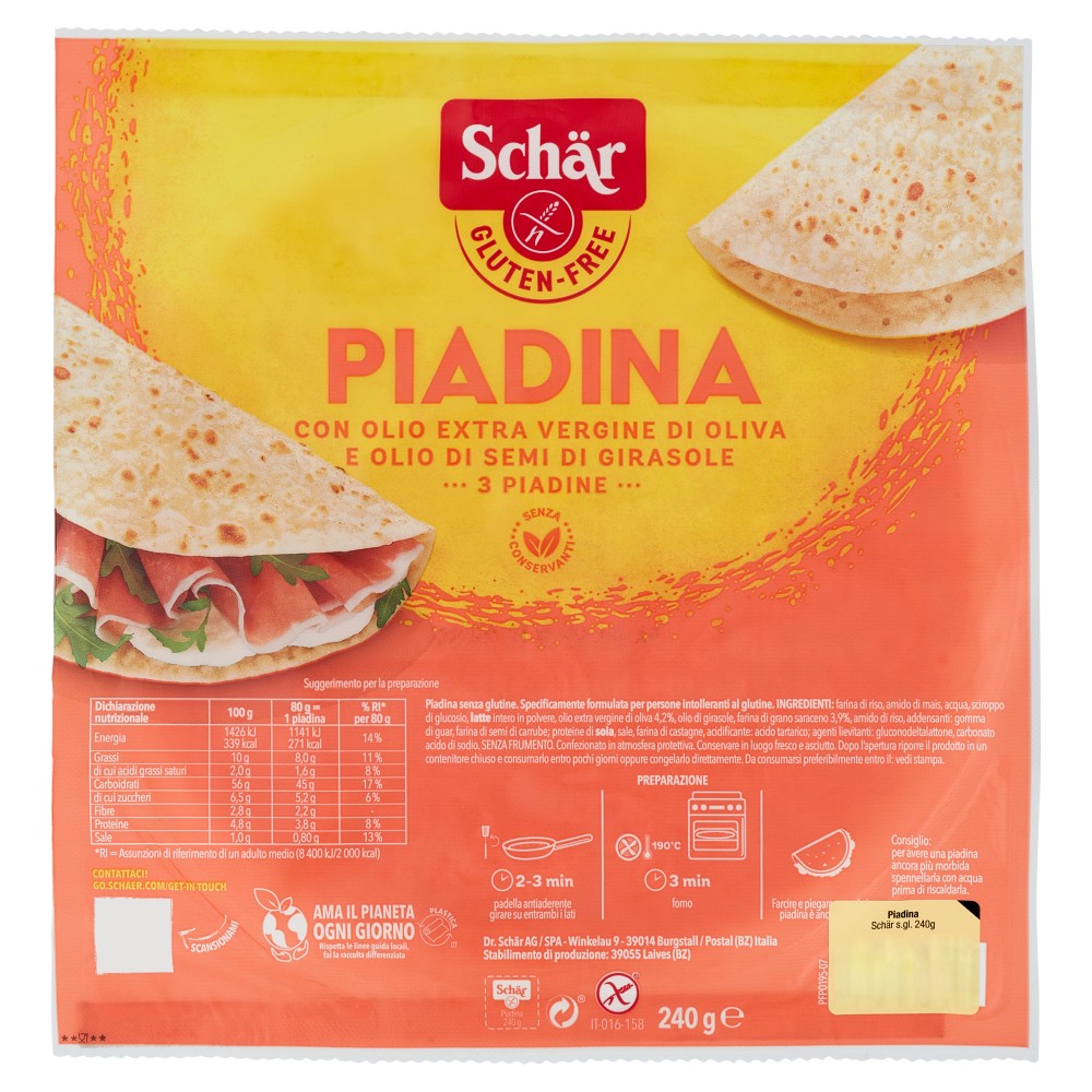 Schär Piadina Senza Glutine 240g