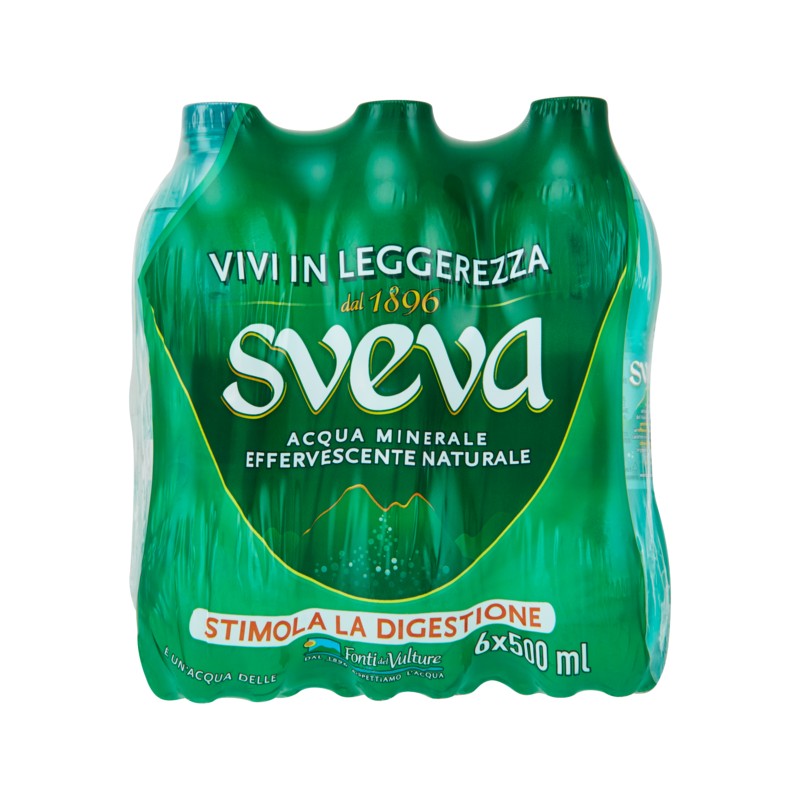 Sveva Acqua Minerale Effervescente Naturale 50 cl – Confezione da 6 bottiglie