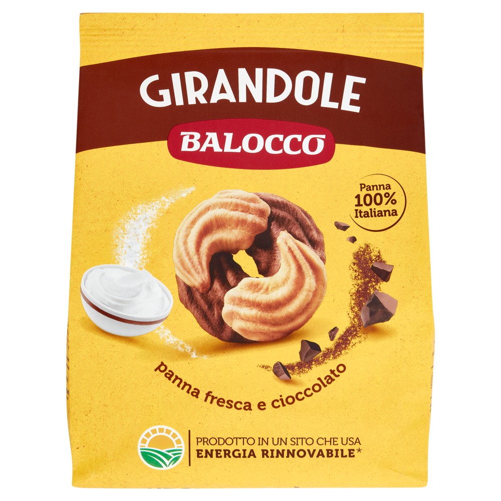 Balocco Girandole ,Biscotti con Cioccolato e Panna Fresca Italiana, 700g