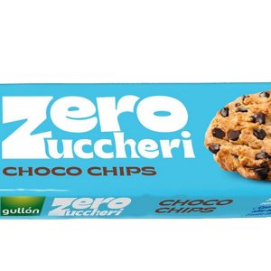 Gullon Choco Chips, Biscotti con Gocce di Cioccolato Zero Zuccheri Aggiunti, 150g