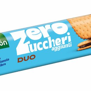 Gullon Duo, Biscottio Ripieno al Cioccolato Zero Zuccheri Aggiunti, 250g