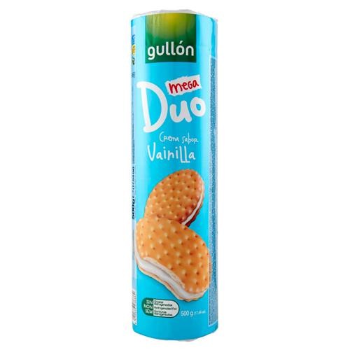 Gullon Mega Duo Vaniglia, Biscotti Senza Zuccheri Aggiunti, 500g