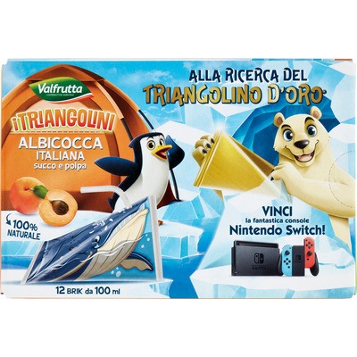 VALFRUTTA I TRIANGOLINI ALBICOCCA ITALIANA&NBSP  SUCCO E POLPA. 12 BRIK DA 100 ML