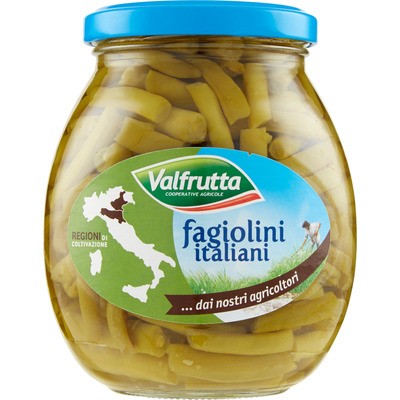 VALFRUTTA FAGIOLINI ITALIANI IN VETRO 360GR