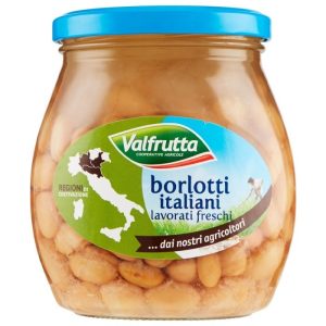 Valfrutta Fagioli Borlotti Italiani, Lavorati Freschi, in vetro 570 gr