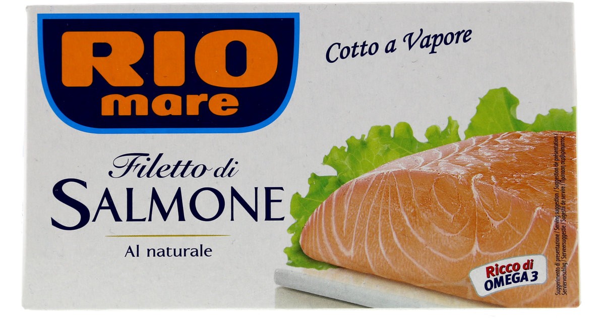 00415-1 RIO MARE FILETTIO DI SALMONE AL NATURALE, COTTO AL VAPORE, GR150
