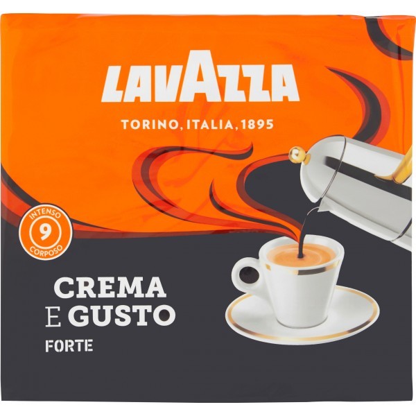 Lavazza Caffè Macinato Crema e Gusto Forte, Confezione da 2 pacchi da 250gr, 500gr