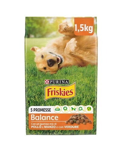 FRISKIES CROCCHETTE CANE BALANCE POLLO , MANZO E VERDURE 1.5KG