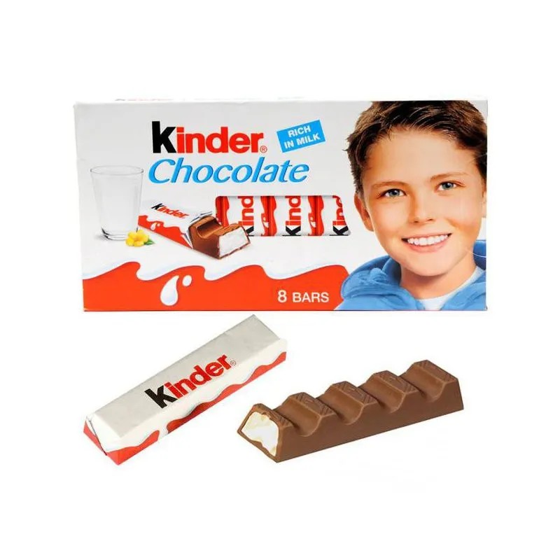 &AMP BSP FERRERO KINDER BARRETTE DI CIOCCOLATO, CONFEZIONE DA 8 BARRETTE 100GR