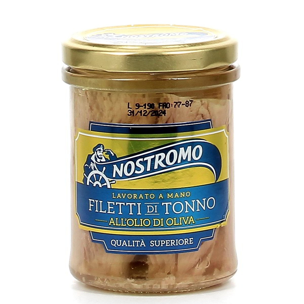 &NBSP NOSTROMO FILETTI DI TONNO ALL'OLIO DI OLIVA, LAVORATO A MANO, IN VETRO 180GR