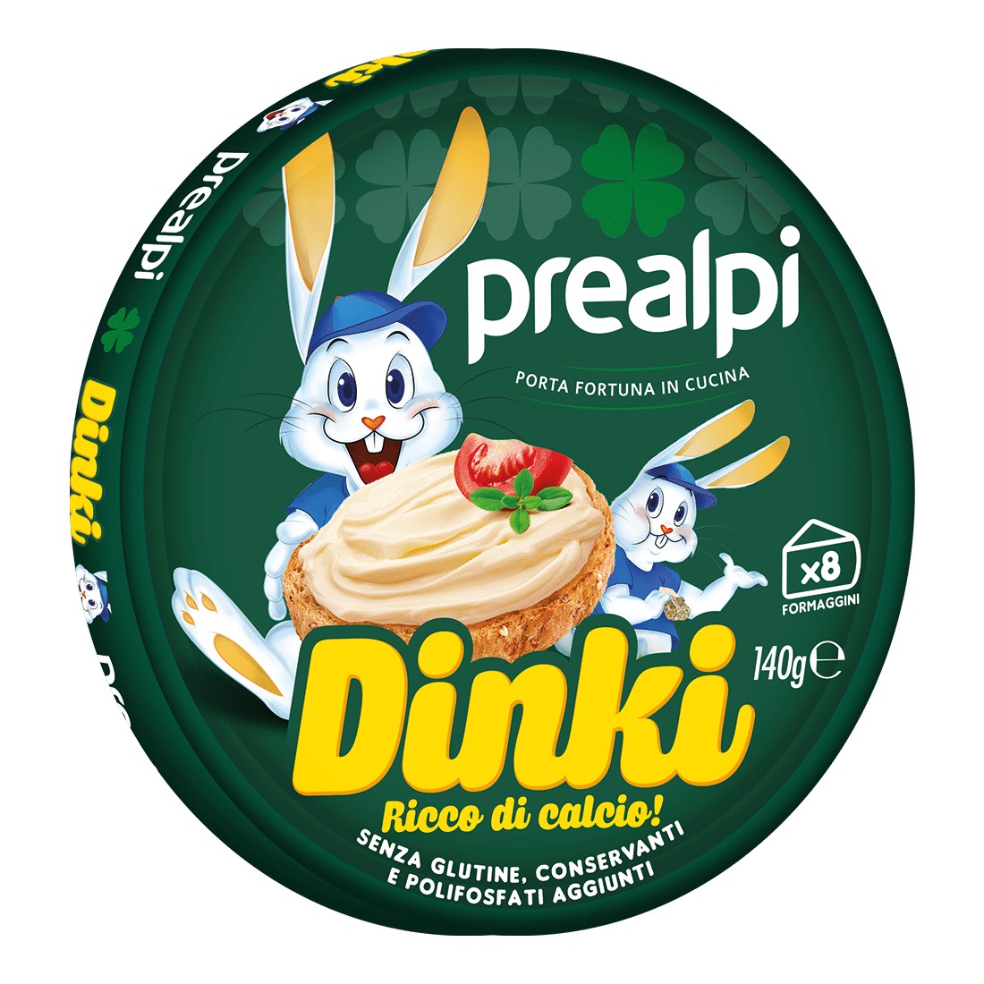 PREALPI DINKI FORMAGGINI, CONFEZIONE DA 8 FORMAGGINI, 140GR