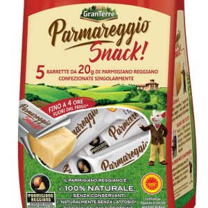 GRANTERRE PARMAREGGIO SNACK , CONFEZIONE DA 5 BARRETTE DA 20GR DI PARMIGIANO REGGIANO CONFEZIONATE SINGOLARMENTE&NBSP