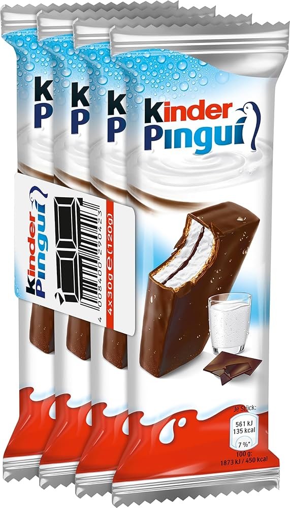 01190-1 FERRERO KINDER PINGUI& BSP AL CACAO,CONFEZIONE DA 4 MERENDINE, 120GR