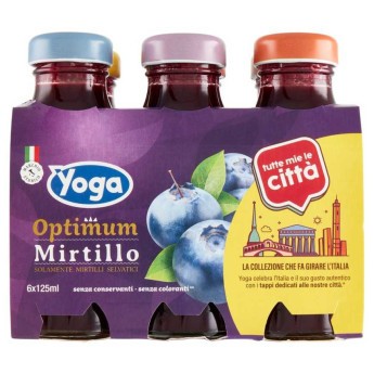 &NBSP YOGA OPTIMUM SUCCHI DI FRUTTA GUSTOMIRTILLO , CONFEZIONE CONTIENE 6 BARATTOLI IN VETRO DA 125ML