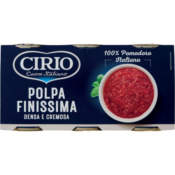 CIRIO POLPA FINISSIMA,100%POMODORO ITALIANO, 3X400GR