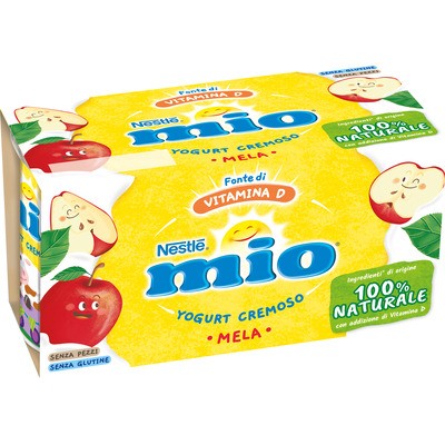NESTLE MIO YOGURT CREMOSO SENZA PEZZI GUSTO MELA,CONFEZIONE DA 2X125GR