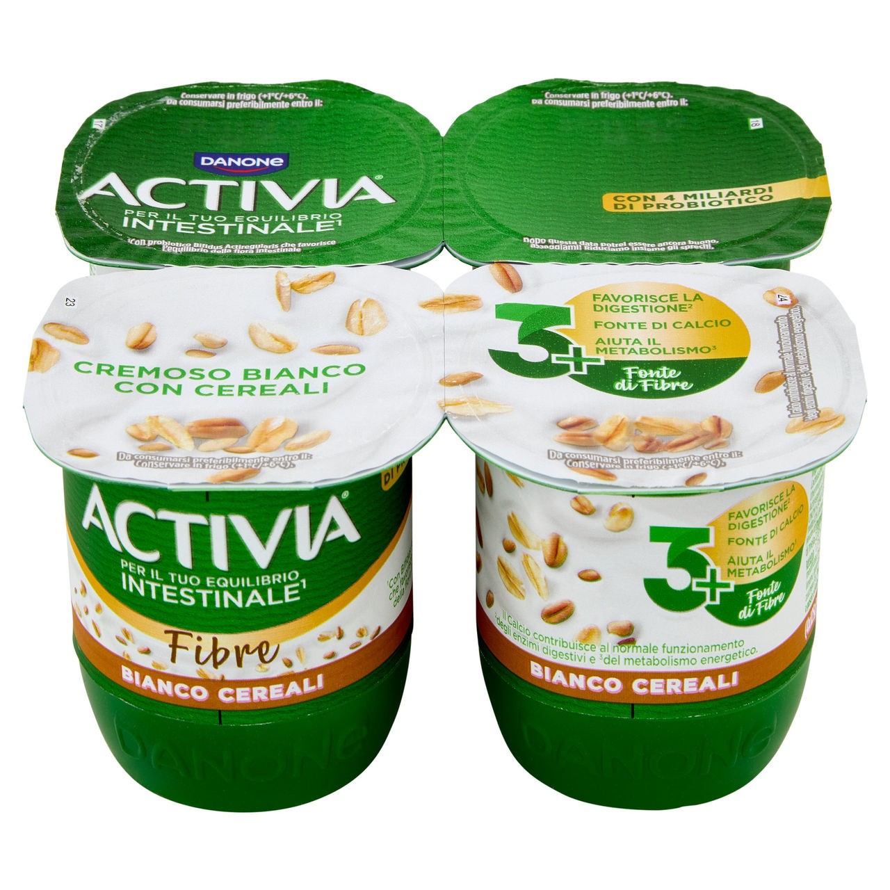 ACTIVIA FIBRE YOGURT BIANCO CEREALI GR125X4