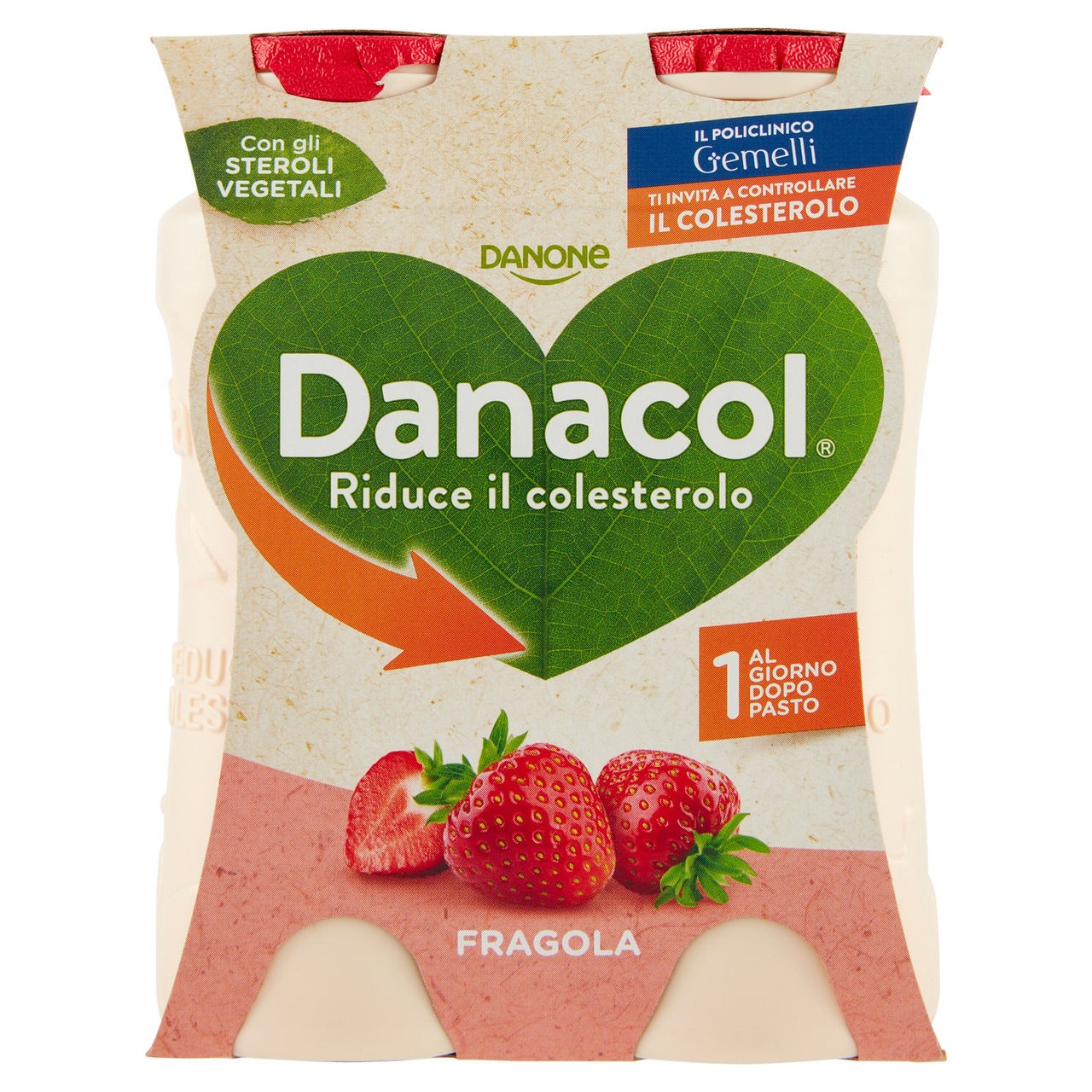 DANONE DANACOL YOGURT FRAGOLA GR100X4
