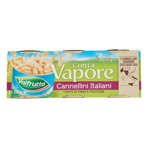VALFRUTTA FAGIOLI CANNELLINI COTTI A VAPORE GR150X3