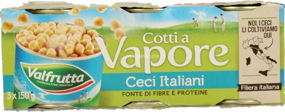 VALFRUTTA CECI ITALIANI COTTI A VAPORE, IN SCATOLA 3X 150G