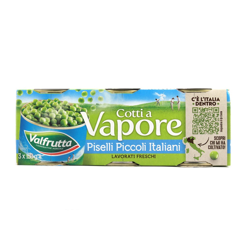 VALFRUTTA PISELLI PICCOLI COTTI A VAPORE GR150X3