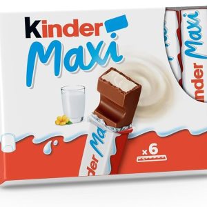FERRERO KINDER MAXI, BARRETTE DI CIOCCOLATO AL LATTE,CONFEZIONE DA 6 PEZZI DA 21GR