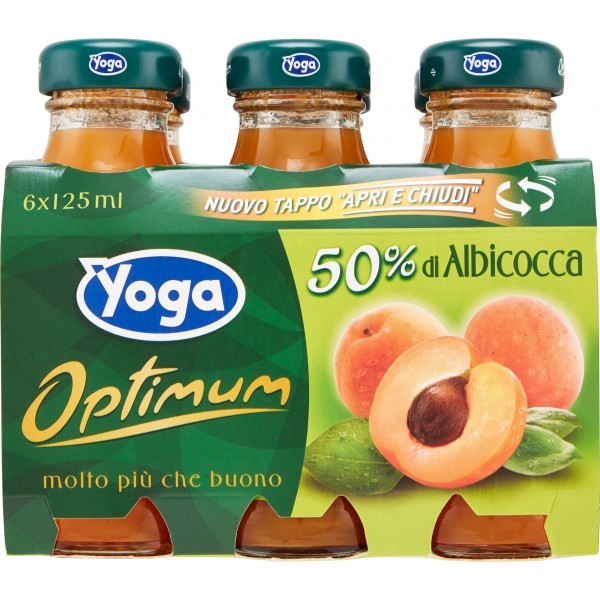 &AMP BSP YOGA OPTIMUM SUCCHI DI FRUTTA GUSTO ALBICOCCA ITALIANA , CONFEZIONE CONTIENE 6 BARATTOLI IN VETRO DA 125ML