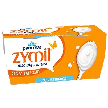 PARMALAT ZYMIL ALTA DIGERIBILITA YOGURT CREMOSOS SENZA LATTOSIO BIANCO, CONFEZIONE DA 2X125GR