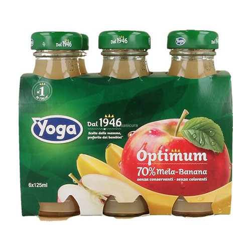 YOGA SUCCO MELA- BANANA VETRO ML125X6
