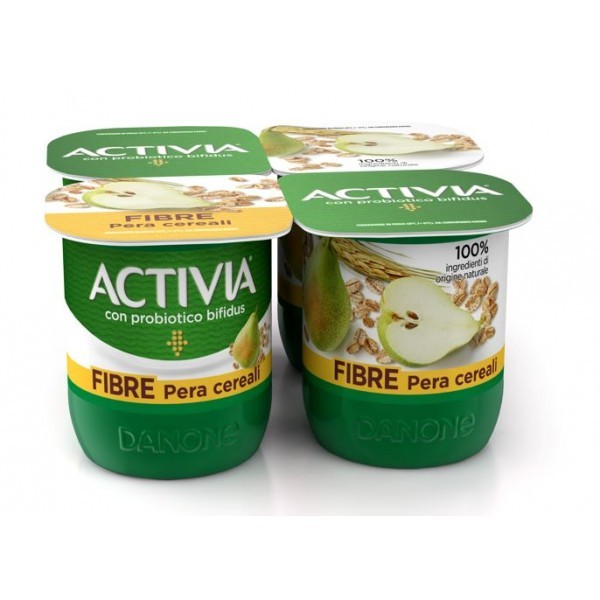 ACTIVIA YOGURT FIBRE PERE E CEREALI 4X125GR