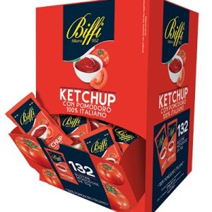 BIFFI KETCHUP CON POMODORO 100%ITALIANO BUSTINE MONODOSE DA 10G, CONFEZIONE DA 132 BUSTINE