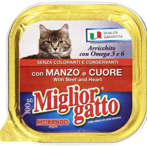 MIGLIOR GATTO VASCHETTA CON MANZO E CUORE 100GR