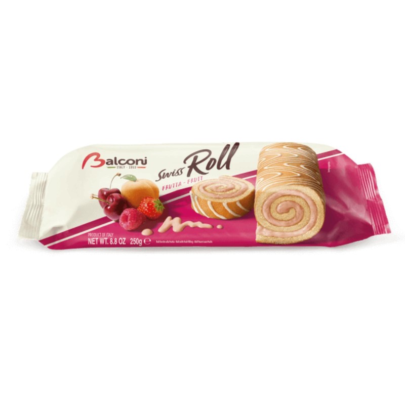 BALCONI SWISS ROLL CON FARCITURA ALLA FRUTTA 250GR