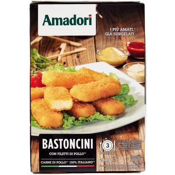AMADORI&NBSP  BASTONCINI CON FILETTI DI POLLO, CARNE DI POLLO 100% ITALIANO 280GR