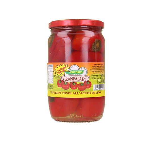 ORTOSUD PEPERONI TONDI ALL'ACETO DI VINO 700GR