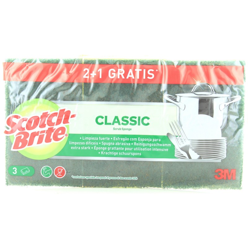SCOTCH-BRITE SPUGNE CLASSIC 3 PEZZI