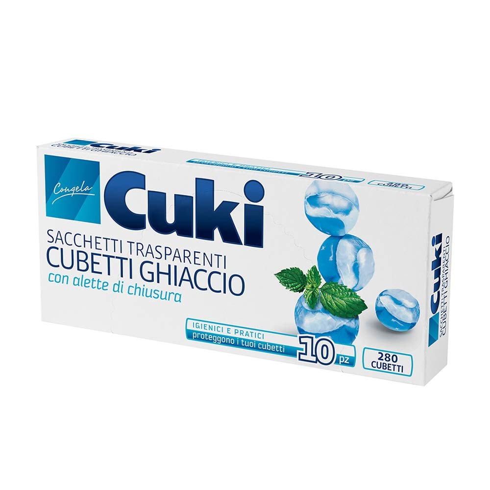 CUKI SACHETTI TRASPARENTI CUBETTI GHIACCIO 280 CUBETTI 10 PEZZI