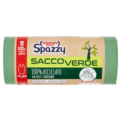 DOMO PAK SPAZZY SACCHI VERDE IMMONDIZIA 10 PEZZI 110LT CM70X120